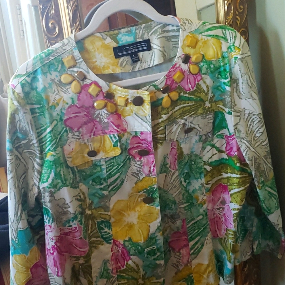 Linear Women's floral Jacket Sz. L